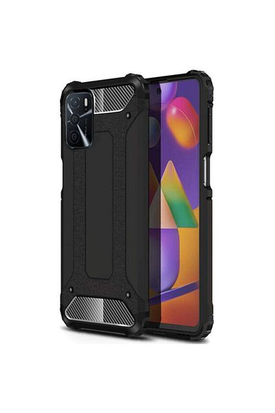 SKYDDAR INNOVATION Carcasă pentru Xiaomi Redmi Note 14 Pro 4G / F7, Hybrid Armor, Margini din cauciuc, Anti-șoc, Negru, set autocolante