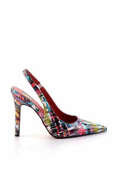Bambi Pantofi clasici cu toc de damă din piele lăcuită multicoloră K 01455018208