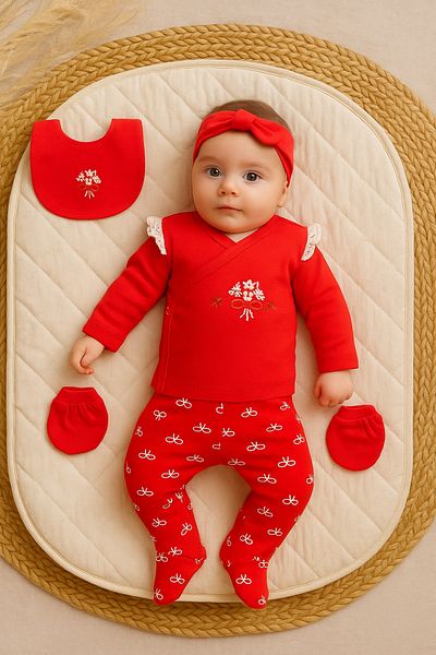 ENİA BABY Baby Girl Newborn Organic Hospital Discharge Set