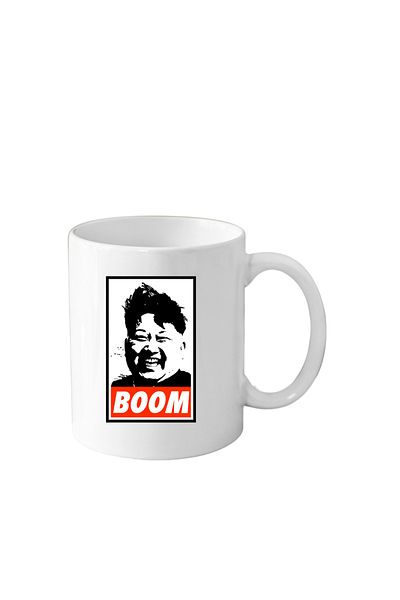 OEM Cana din ceramica haioasa desene animate vechi, 330 ml, alba, tematica Kim Jong Un, BOOM