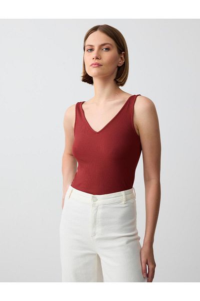 Jimmy Key Copper Slim Fit V-Neck Knitted Undershirt