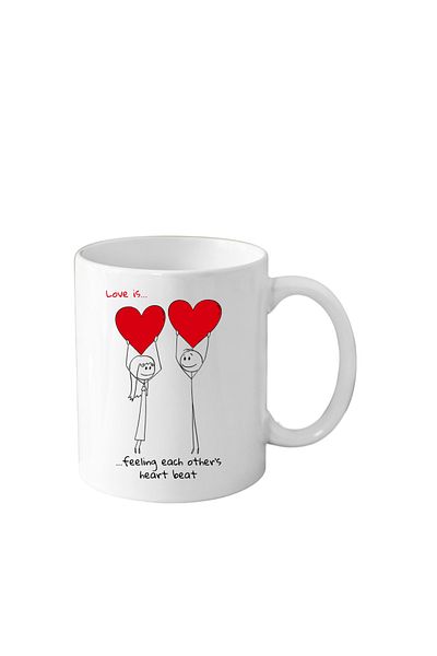 OEM Cana din ceramica Love, pentru indragostiti, 330 ml, alba
