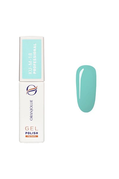 Intisimo Oja semipermanentă, profesională, ojă gel, cod KU-M18, 12ml, lucioasă, albastru turcoaz