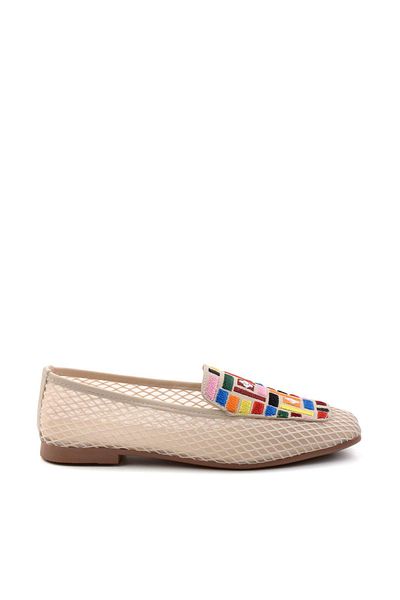 Bambi Beige Multicolored Women's Ballerinas K01641021122