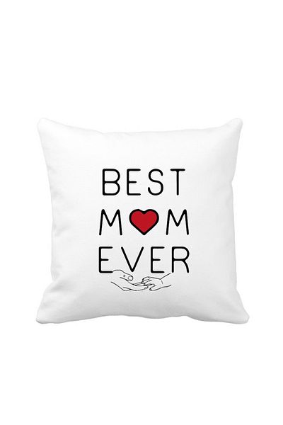 OEM Perna personalizata pentru cea mai buna mama, 40x40 cm, alba