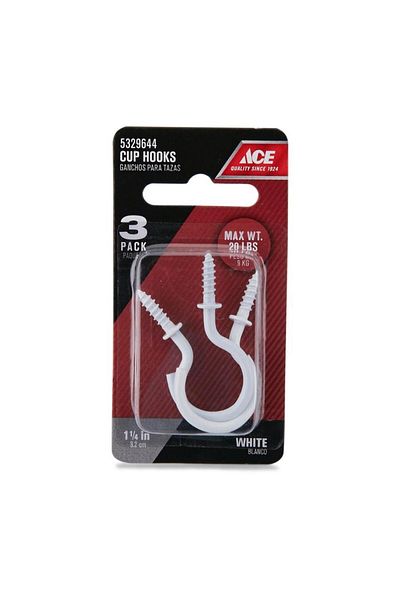 ACE CD 3 Cup Hooks (32 mm, Pack of 3)