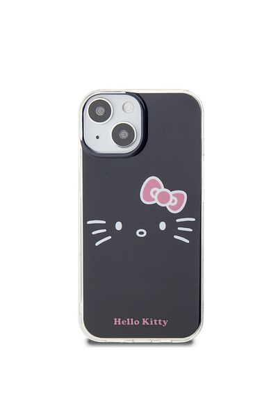 Hello Kitty Case for iPhone 15 - Hello Kitty Hardcase IML Kitty Face (HKHCP15SHKHLK) - Black