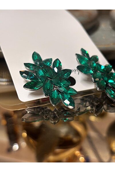 ZEYNVA Green Evening Dress Earrings