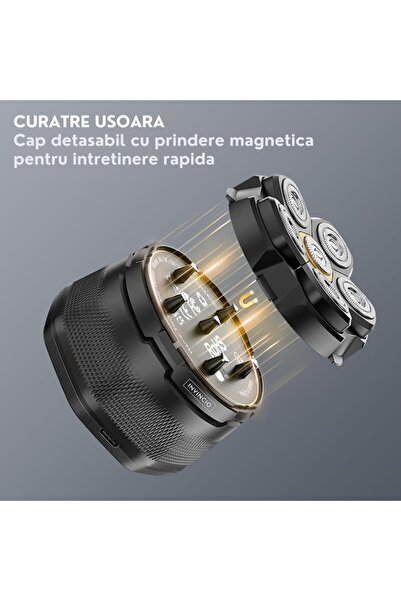 INVINCIO Electric Shaver Invincio Edge for Men, Ergonomic 6D, Dry and Wet Use, Magnetic Head, Waterproof, 2 S