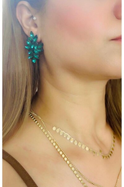 ZEYNVA Green Evening Dress Earrings