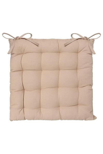 Generic atmosphera Premium Quality Cotton Square Shaped Chair Pad Beige 38 x 38cm 103851D