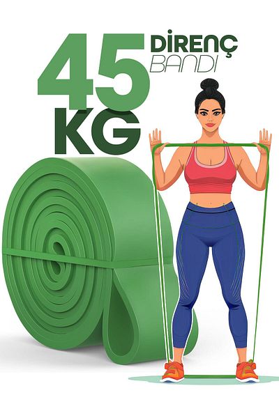 Venenon 45kg Barfiks Lastiği Gym Resistance Band Training Muscle Building Band Green (Ultra Hard)