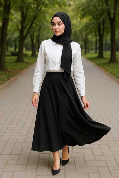 B&C AYAZ BUTİK Hijab Crepe Skirt