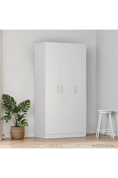 Adore Mobilya 3 Kapaklı Gardırop - Beyaz 91x182x47 cm