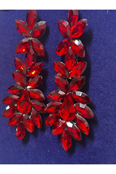 ZEYNVA Big Red Evening Dress Earrings