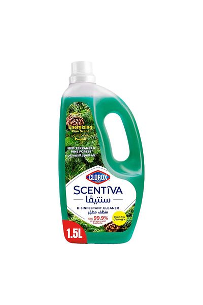 Clorox Scentiva Disinfectant Cleaner Mediterranean Pine Forest Bleach Free 1.5 Litres