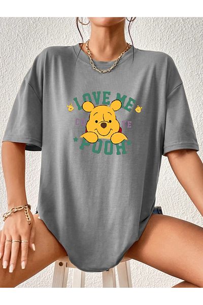 BE QUEEN Large Size Special Production Love Me Printed 100% Cotton Oversize Unisez T-Shirt