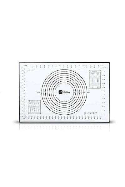 HEYNNA Covoraș din silicon pentru întinderea aluatului cu unități de măsurare, 60 x 40 cm, fără BPA, antiaderent și antiderapant