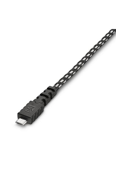 Generic CAT Micro-USB to USB Double Woven Braided Charge/Sync Cable Black and White 6ft