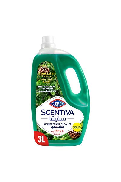Clorox Scentiva Disinfectant Cleaner Mediterranean Pine Forest Bleach Free 3 Litres