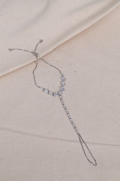 Süspüs Accessories Trapezoidal Stone Silver Color Şahmeran