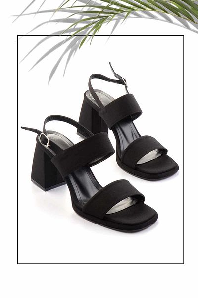 Bambi Matte Black Women's Classic Heeled Shoes K05215164638