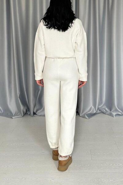 Modayakamoz White Three Thread Tracksuit Set