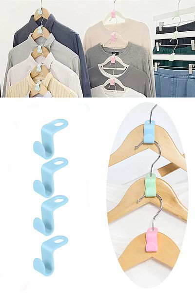 Ecuy Inside Closet Organizer Hanger Clothes Pants Hanger Multiplier Apparatus Closet Organizer Hanger Set of 4