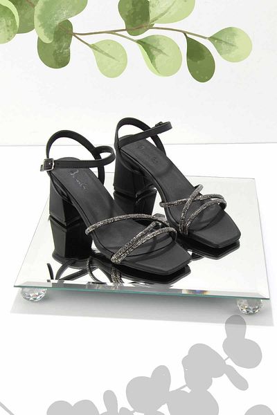 Bambi Matte Black Women's Classic Heeled Shoes K 05124011138