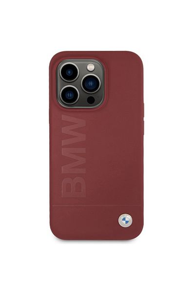 BMW Case for iPhone 15 Pro Max - BMW Hardcase Silicone Big Logo MagSafe (BMHMP15XSLBLRE) - Red