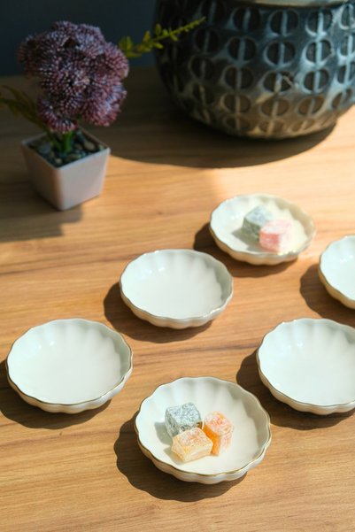 Kütahya Porselen Bone Luz Kase Altın File 6 Parça 8cm BNLZF08KSS220
