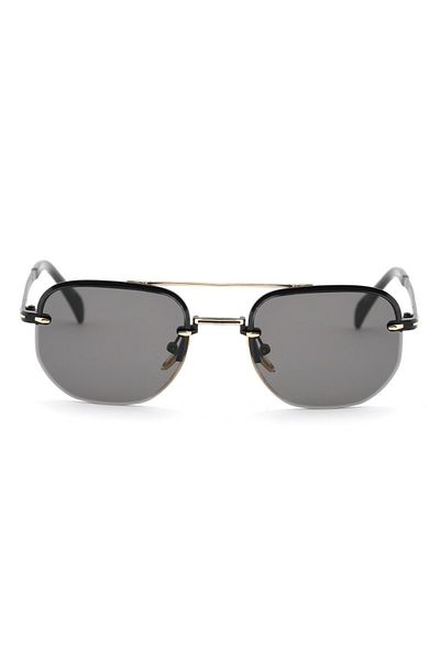 Markasepeti Vintage Style Rectangular Unisex Sunglasses (Black)