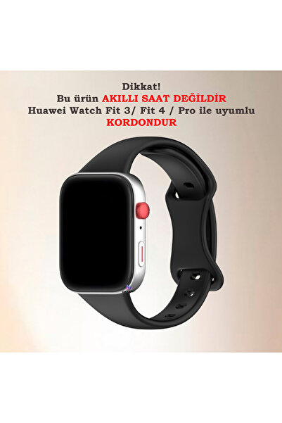 Dexmon Huawei Watch Fit 3 Fit 4 Fit 4 Pro Uyumlu Slim Kesim İnce Silikon Kelebek Tasarım Kordon Kayış