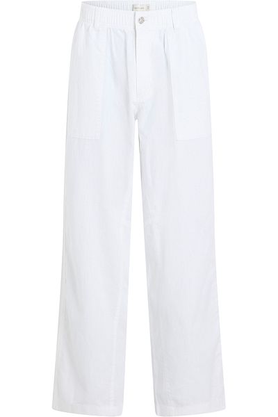 Calvin Klein Calvin Klein Men Bright White Straight Fit Linen Pants