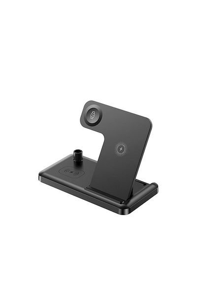 OEM Stație de încărcare wireless, portabilă, 4 în 1, 15 W QC, neagră