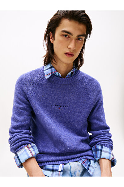 Tommy Hilfiger Men Soft Sapphire Slim Linear Sweater