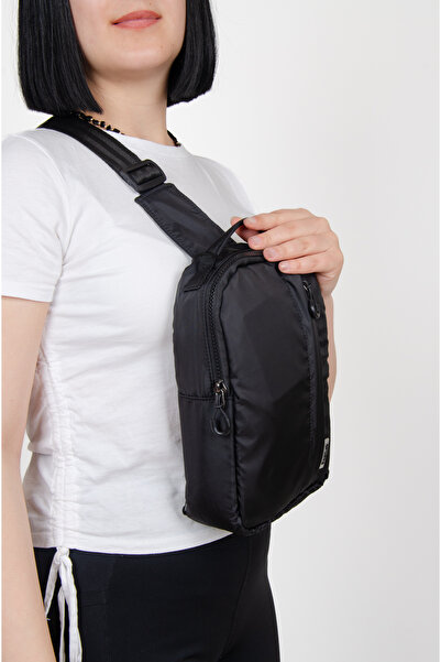 KAFF Black Color Water Resistant Fabric Unisex Bodybag Cross Shoulder Bag -1055