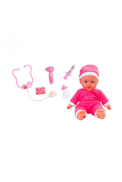 GLOBO Jucărie interactivă Bimbo, cu accesorii pentru doctor, roz, 42 cm