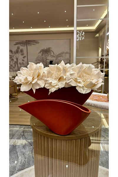 AstreHome Aurora Ceramic Decorative Vase Set - Brick Color