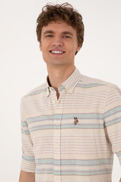 U.S. Polo Assn. Men's Indigo Long Sleeve Shirt 50300005-Vr028