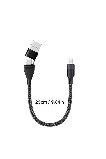 Choice كابل بيانات سريع من النوع C إلى النوع C أسود 2 في 1، بقوة 65 واط، سلك ...