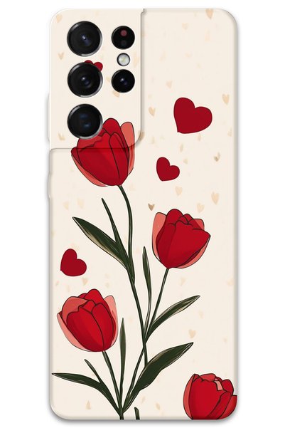 Gramaphone Galaxy S21 Ultra Compatible Flower Pattern Phone Case + Screen Pro...