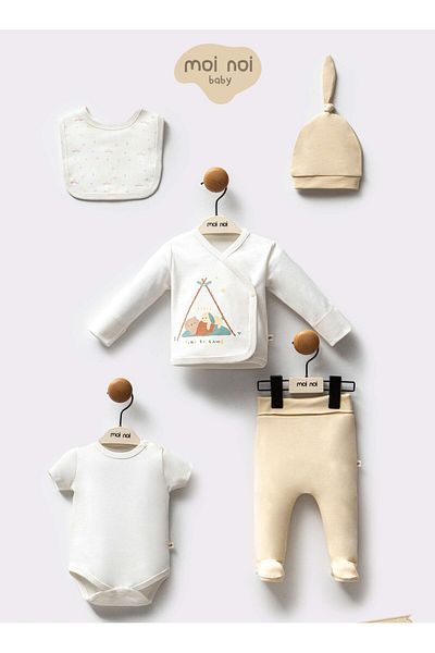 Moi Noi My Baby Kumsal 100% Cotton Cute Animal and Colors 5-Piece Hospital Release Special Series 2047