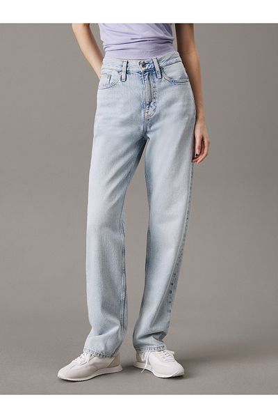 Calvin Klein Women Denim Light Blue High Rise Straight Jeans
