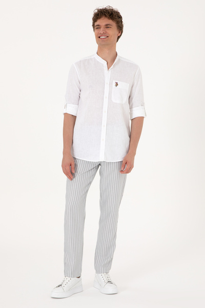 U.S. Polo Assn. Erkek Açık Gri Kanvas Pantolon 50300012-VR001