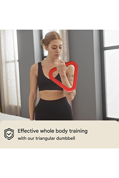 POWRX Weight Kettlebell Triangle, POWRX, silicone coated, 30.5 x 28 x 3.7 cm, 4.7 KG, Red