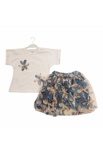 Dadiva Girl's Lily Model Short Sleeve Skirt Suit