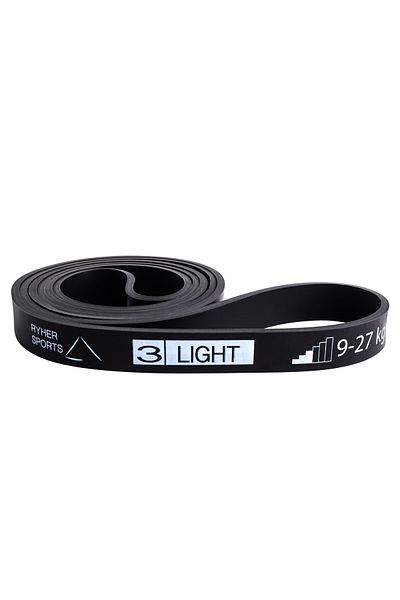 Ryher Bandă elastică fitness, rezistență 27 kg, latex, 2,4x104 cm, neagră, sală de sport, încălzire, stretching