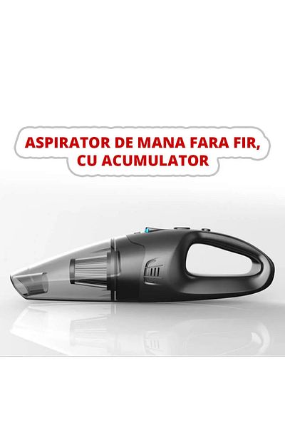 Roll Fast Aspirator de mana fara fir, cu acumulator, pentru casa si masina, aspirare umeda si uscata, 120W