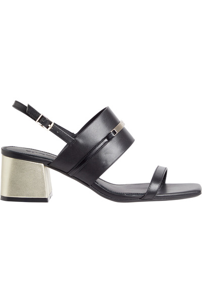 Calvin Klein صندل كالفن كلاين نسائي أسود بكعب مربع